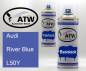 Preview: Audi, River Blue, L50Y: 400ml Sprühdose + 400ml Klarlack - Set, von ATW Autoteile West.